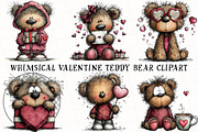 Whimsical Valentine Teddy Bear Clipa, an Illustration by OK Design (Thumbnail 2 of 6)