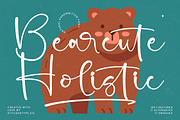 Bearcute Holistic Handwritten Font, a Script Font by stylishtype.co (Thumbnail 1 of 20)