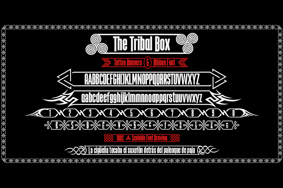 The Tribal Box -banner font- preview 2