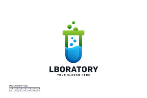 Beaker Gradient Icon Logo Template, a Branding & Logo Template by yuanesei