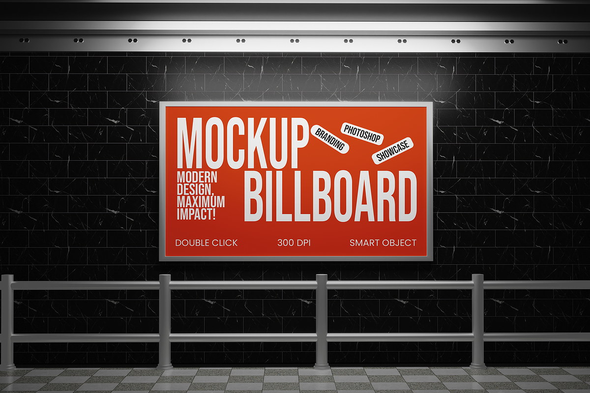 Subway Billboard Mockup, an Advertising Mockup by Unerispace
