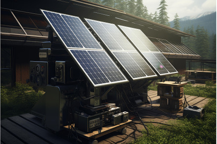 Solar panels field generators, an Industrial Photo by Ylivdesign