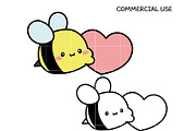 Cute Bee SVG, Kawaii Honey Bee SVG, an Illustration by TheHitShop (Thumbnail 1 of 11)