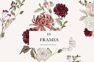 Burgundy & Blush Watercolor Florals