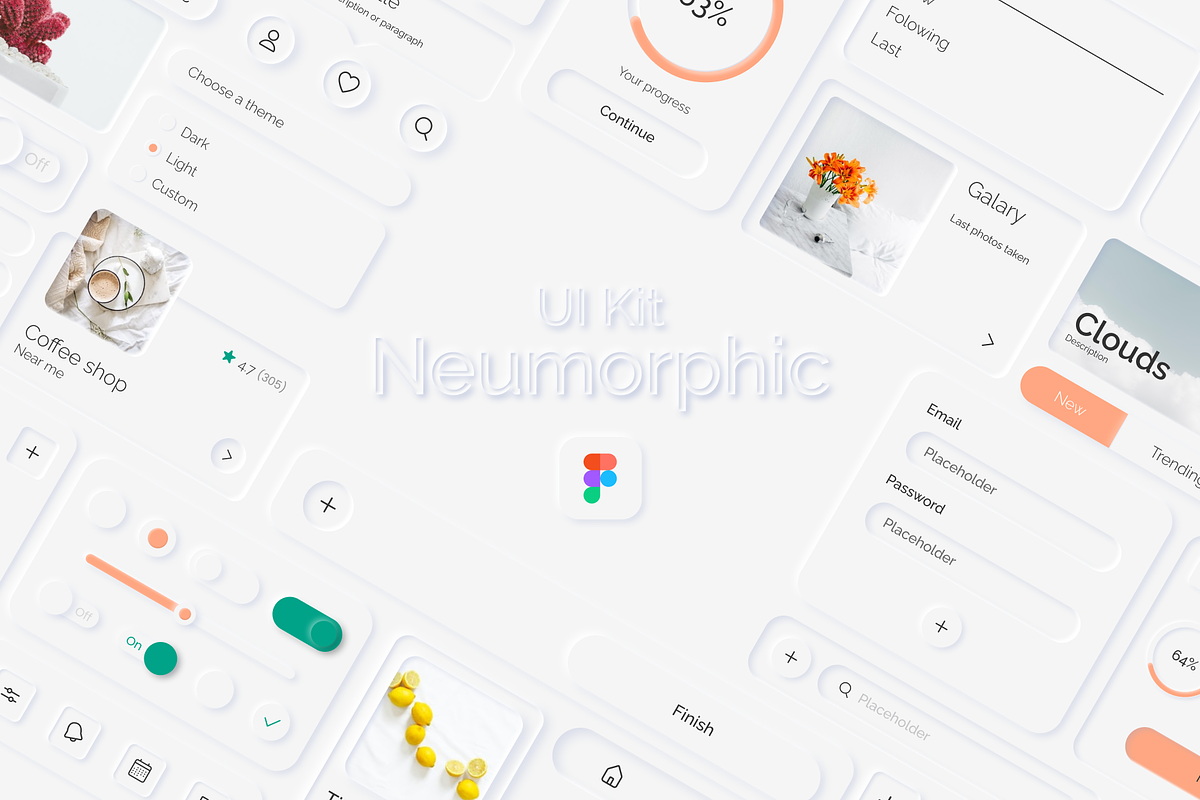UI kit Neumorphic | Figma, an UI Kit Template by Wander Designs (Photo 1 of 8)