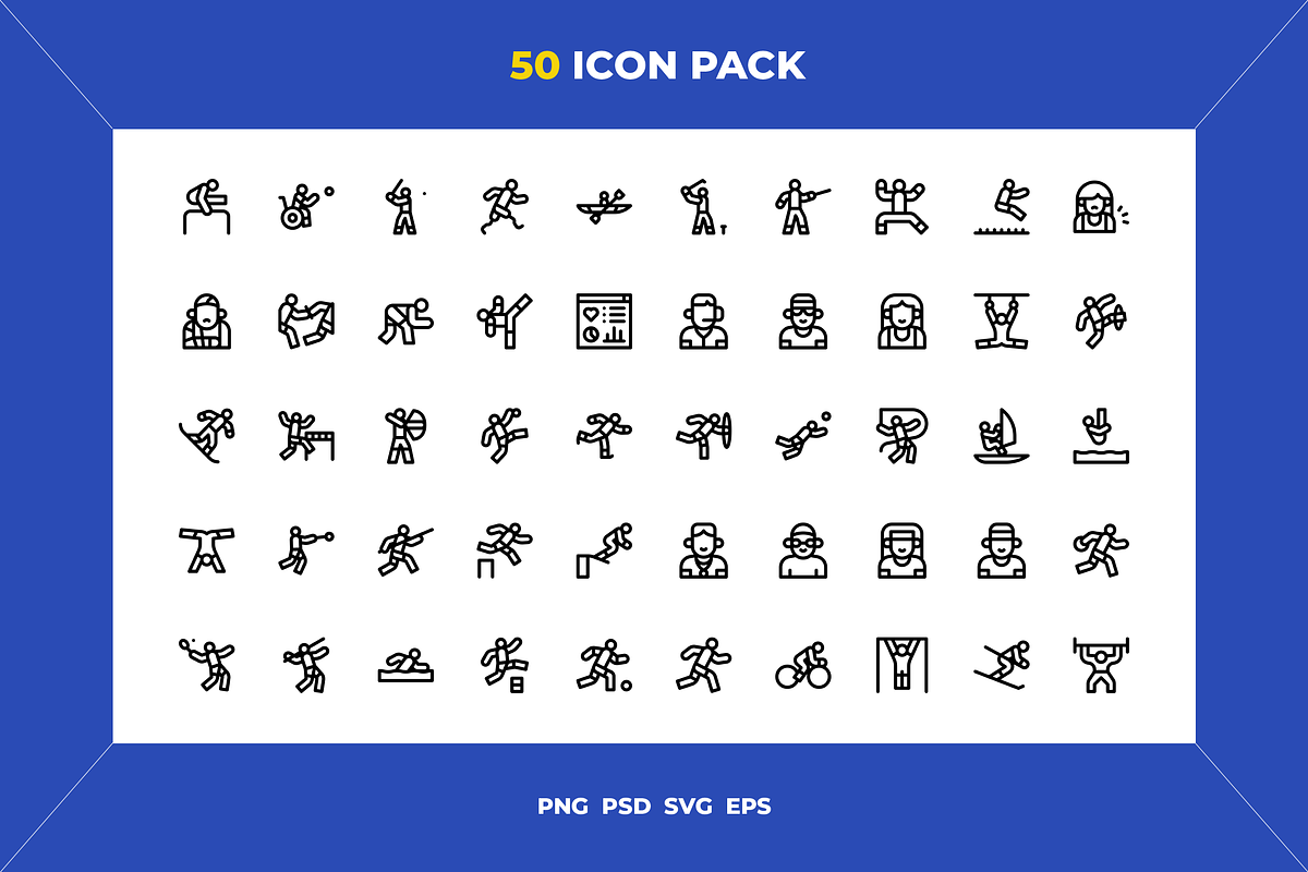 Athletes icons, an Outline Icon by Wencory (Photo 1 of 2)