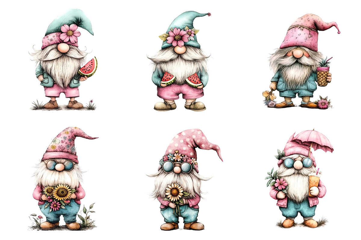 Whimsical summer old man clipart, an Illustration by SinaCreation (Photo 2 of 9)