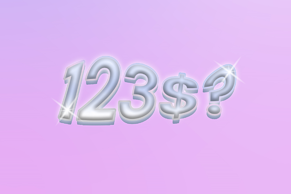 Glossy Silver 3D Text Effect preview 3