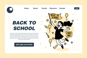 Set of cartoon kids back to school, a Finance Illustration by frog.ground