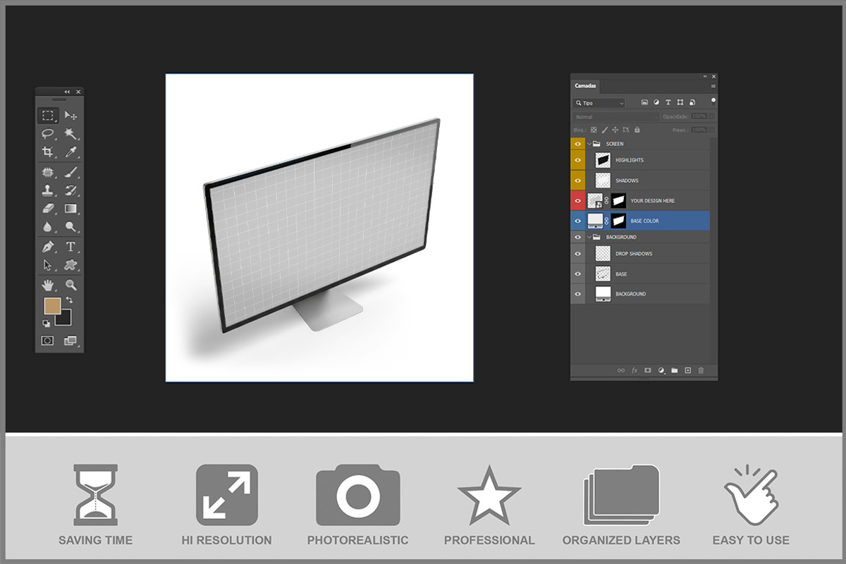 Widescreen Monitor Mockup PSD, a Mockup by Bruno's Shop (Photo 3 of 4)
