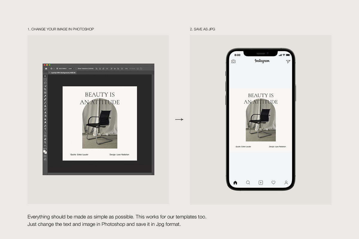 CANVA PS Instagram Templates Posts, a Social Media Template by Love Radiation Studio (Photo 10 of 16)