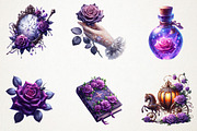 Halloween & Purple Roses Clipart, an Illustration by RobertsArt (Thumbnail 3 of 7)