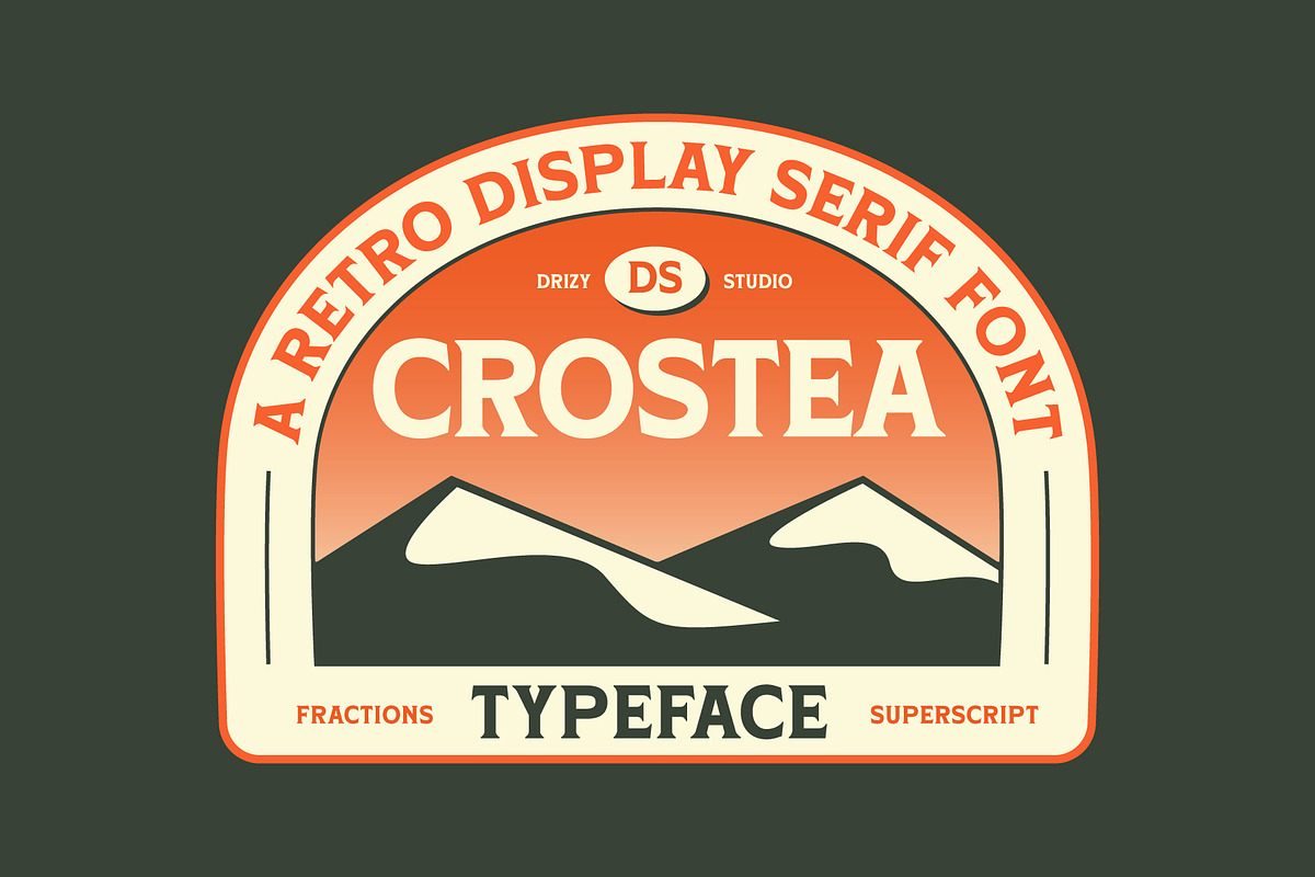 Crostea – Retro Display Serif Font, a Serif Font by Drizy (Photo 2 of 20)