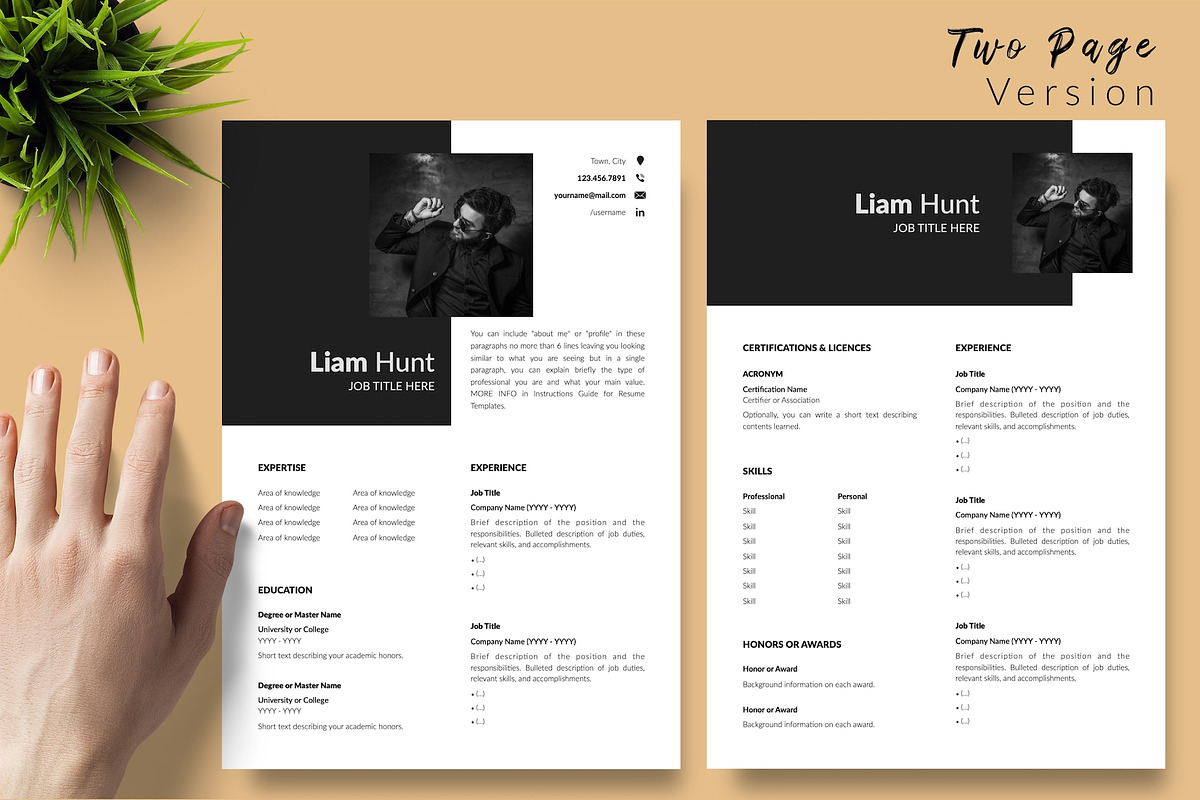 Modern Resume Design / CV - Liam, a Resume Template by Templates Design Co. (Photo 3 of 17)