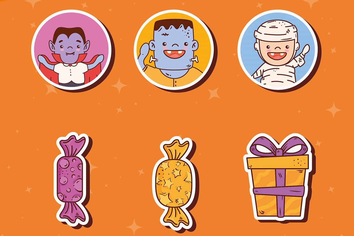 Halloween Cute Sticker Set, a Templates & Theme by studiogstock (Photo 5 of 5)