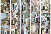 Mediterranean Spring Digital Papers, an Object Illustration by Fusion Dream (Thumbnail 2 of 7)