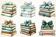 Sage Coquette Bow Book Stack PNG, an Illustration by Libby Wishes (Thumbnail 2 of 6)