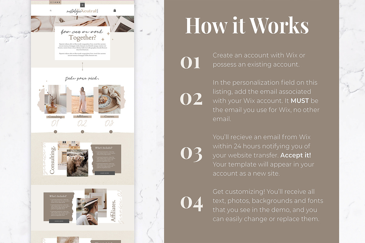 Wix Website Template | Neutral, a Wix Template by Thirty One Palms Studio (Photo 5 of 7)