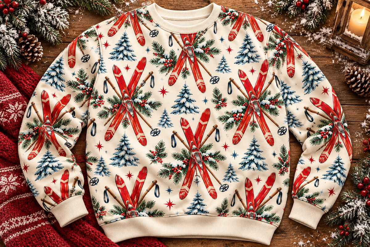 Retro Alpine Après Ski Seamless, a Pattern Graphic by Colorsfav (Photo 2 of 7)