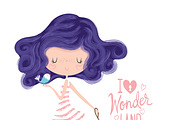 set with cartoon girls - cute girls, a Person Illustration by StudioLondon (Thumbnail 3 of 9)