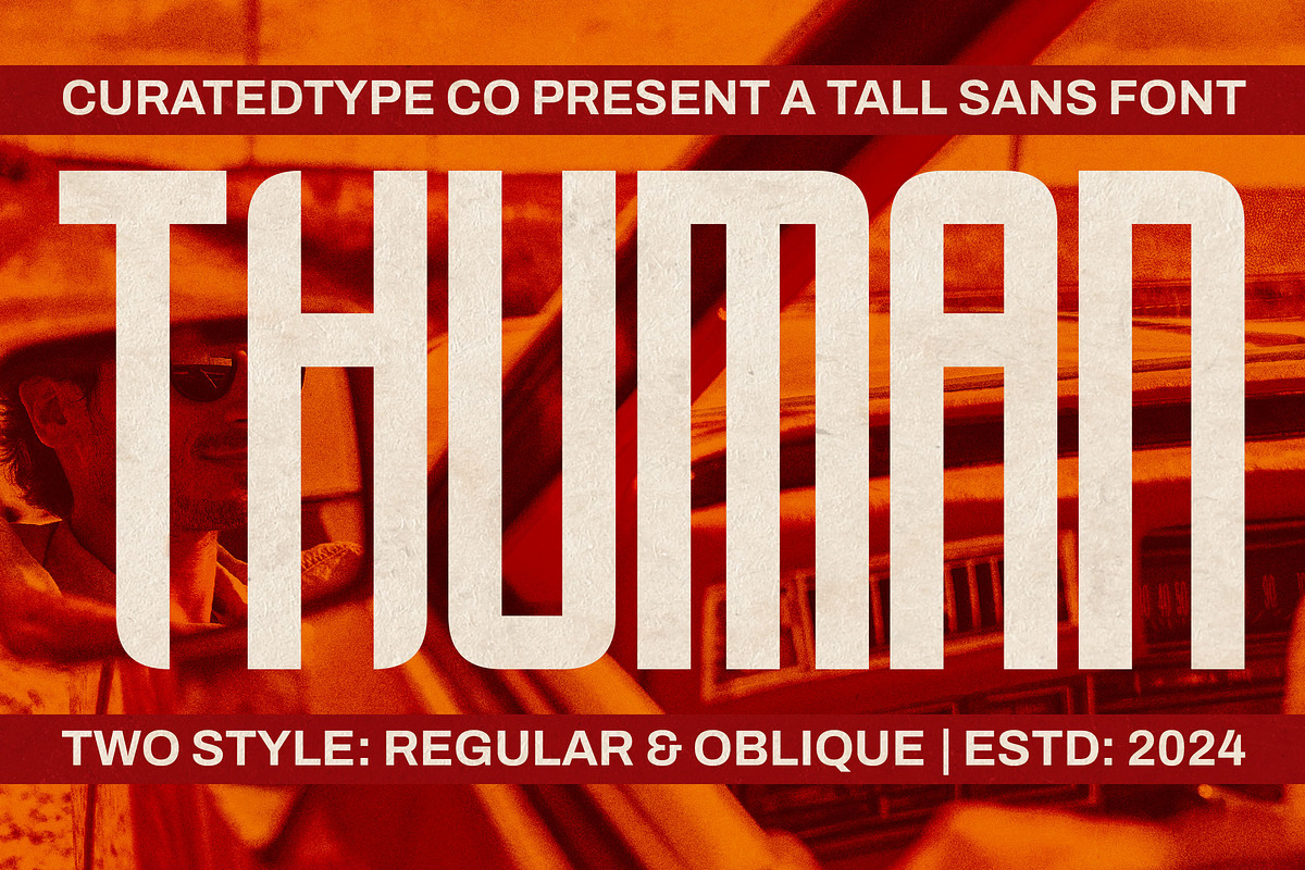 Thuman - Tall Display Font, a Sans Serif Font by CuratedType Studio (Photo 1 of 13)
