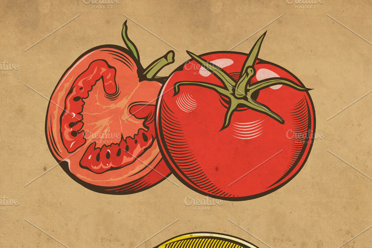 Vintage Fruits and Vegetables, an Object Graphic by ConceptCafe (Photo 4 of 7)