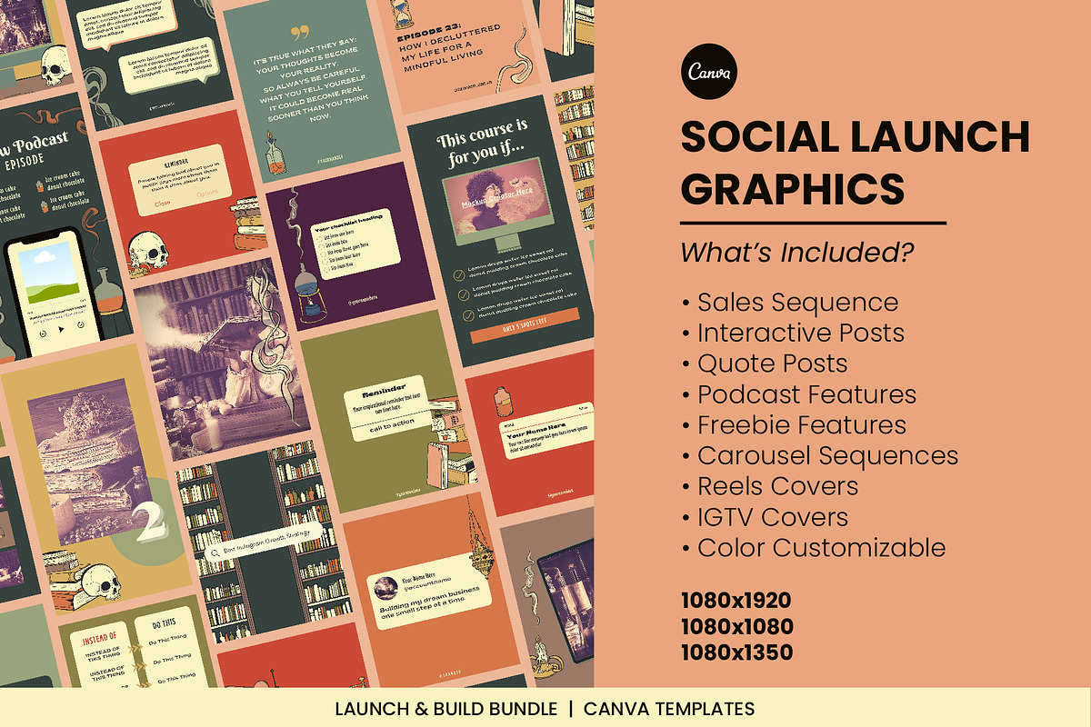 Alchemist Canva Launch & Build Pack, a Social Media Template by WorkShy Studio (Photo 8 of 23)