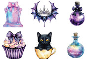 Iridescent Coquette Halloween Clipar, an Illustration by CraftArtStudio (Thumbnail 2 of 6)