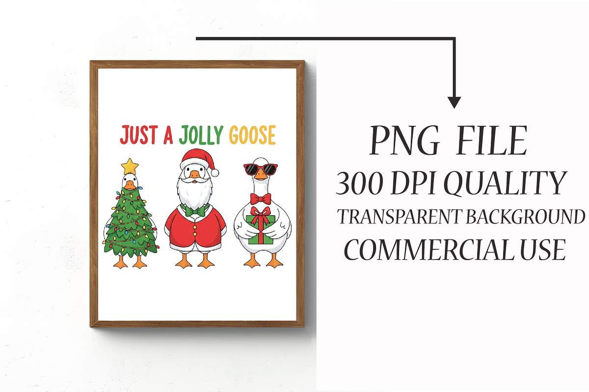 Just a Jolly Goose,Christmas Goose P, an Illustration by Libby Wishes (Photo 2 of 6)