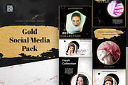 Gold / Glamour / Brush Social Media, a Social Media Template by Kahuna Design (Thumbnail 1 of 6)