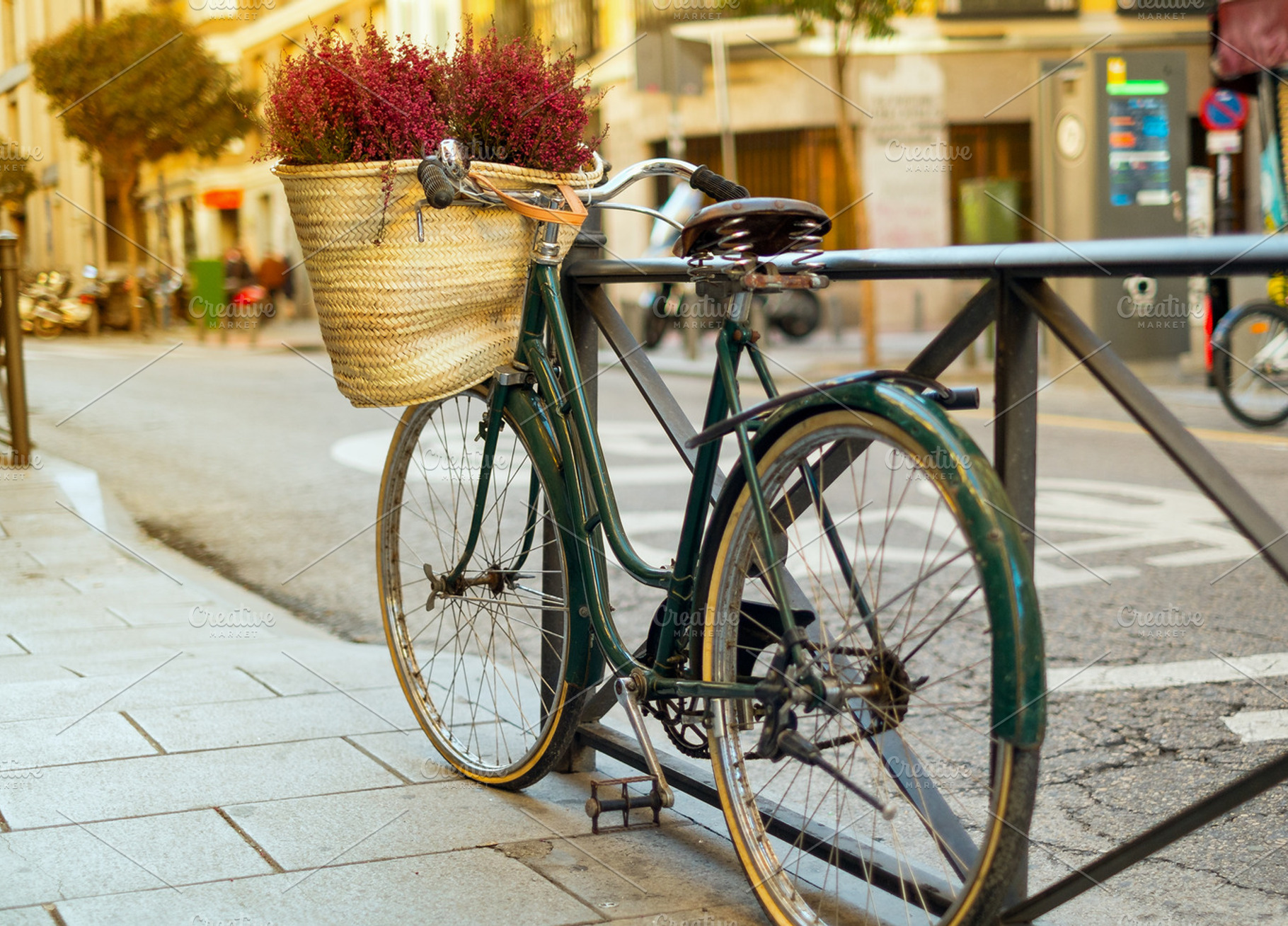 Bicycle at sunset featuring street, bicycle, and vintage, a Transportation Photo by Nacroba