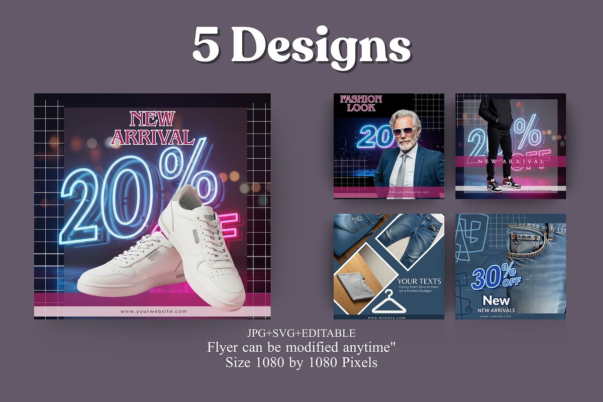 Editable Clothing 5 Poster PK, a Branding & Logo Template by Aban's World (Photo 1 of 7)