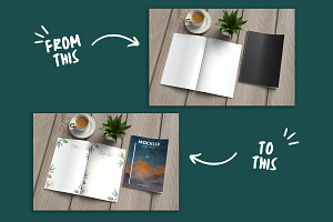 7 X 10 Book Cover And Pages Mockup