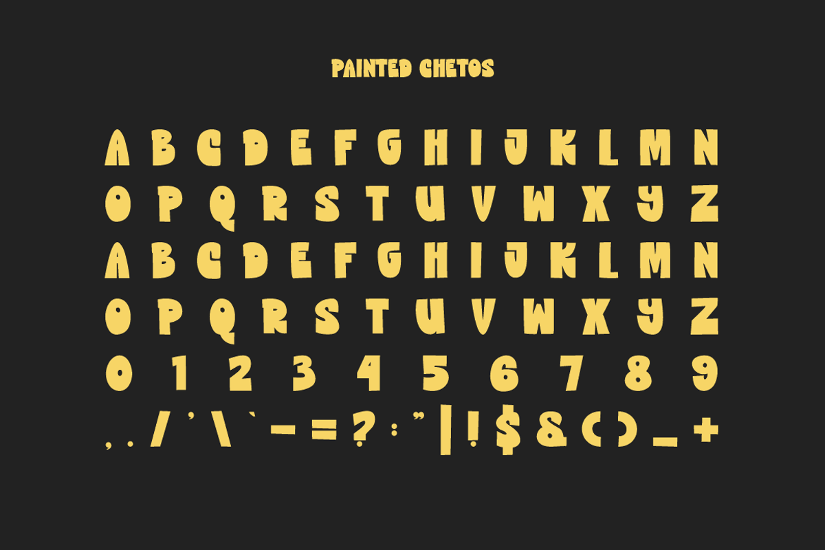 Painted Chetos - Paint Font, a Sans Serif Font by Iqsiart Studio (Photo 4 of 6)