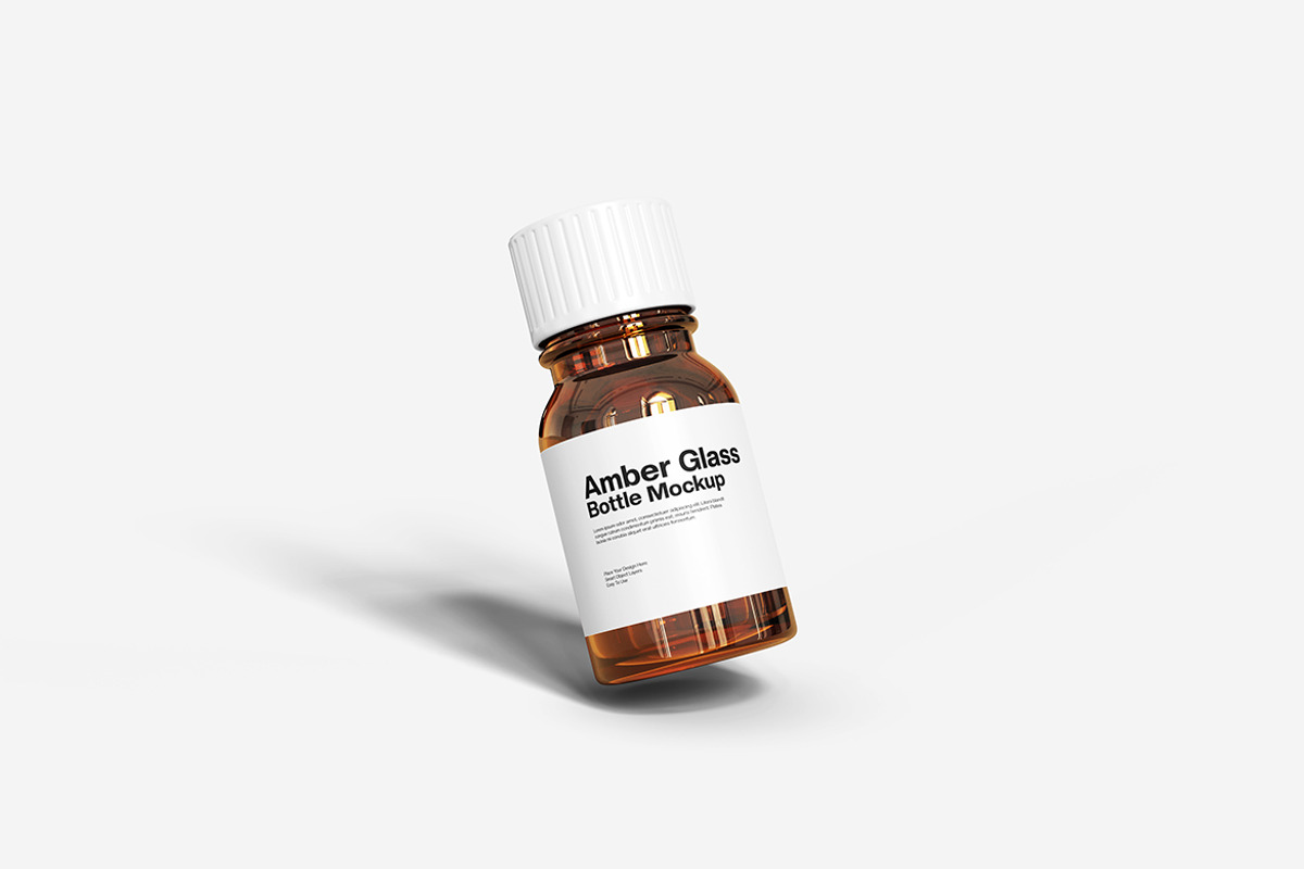 Amber Glass Bottle Mockup, a Packaging Mockup by Indah (Photo 6 of 6)