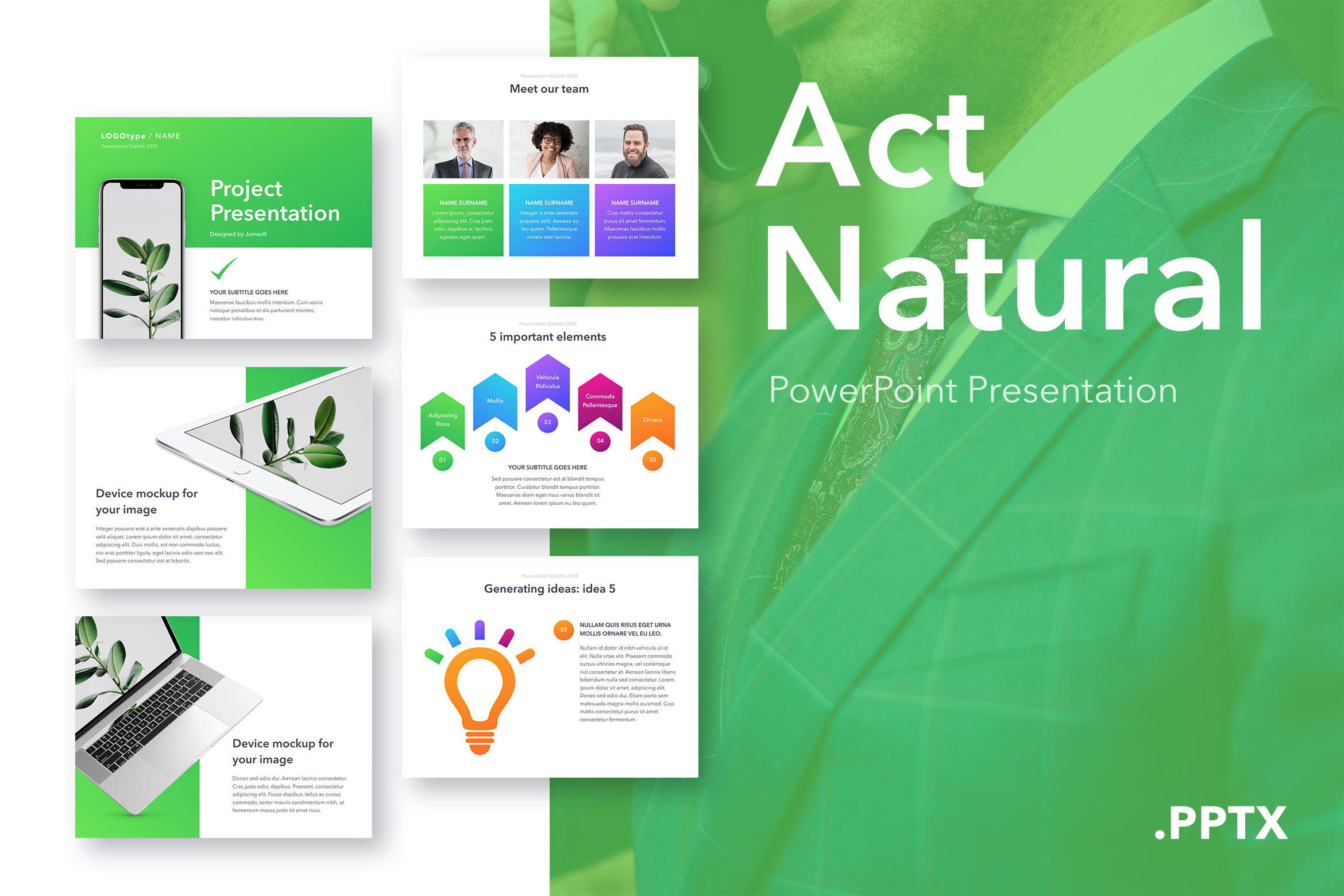 Act Natural PowerPoint Template, a Presentation Template by Jumsoft