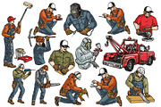 Handymen illustrations, a Branding & Logo Template by DGIM studio (Thumbnail 2 of 6)