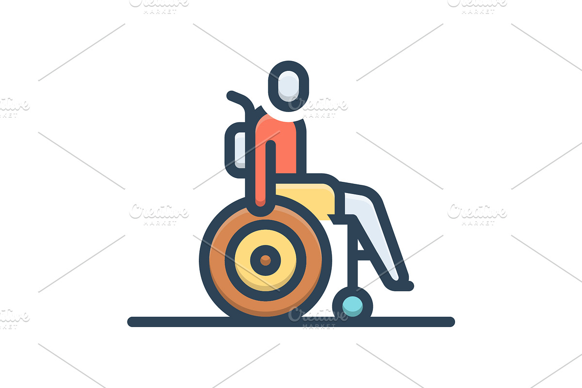 Disability paralyze color icon, a Duotone Icon by Creative priyanka