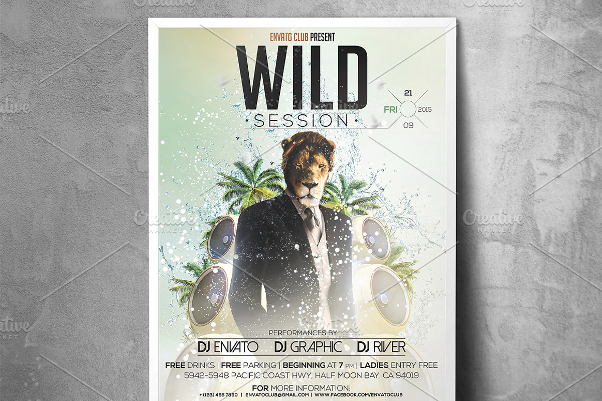 Wild Session Flyer, a Flyer Template by CREATIVE DUDE (Photo 2 of 3)