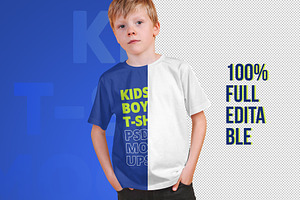 Kids Boy T-Shirt PSD Mockups Vol5