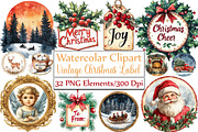 Vintage Christmas Label Sublimation, an Illustration by DreamCafeArt (Thumbnail 1 of 5)