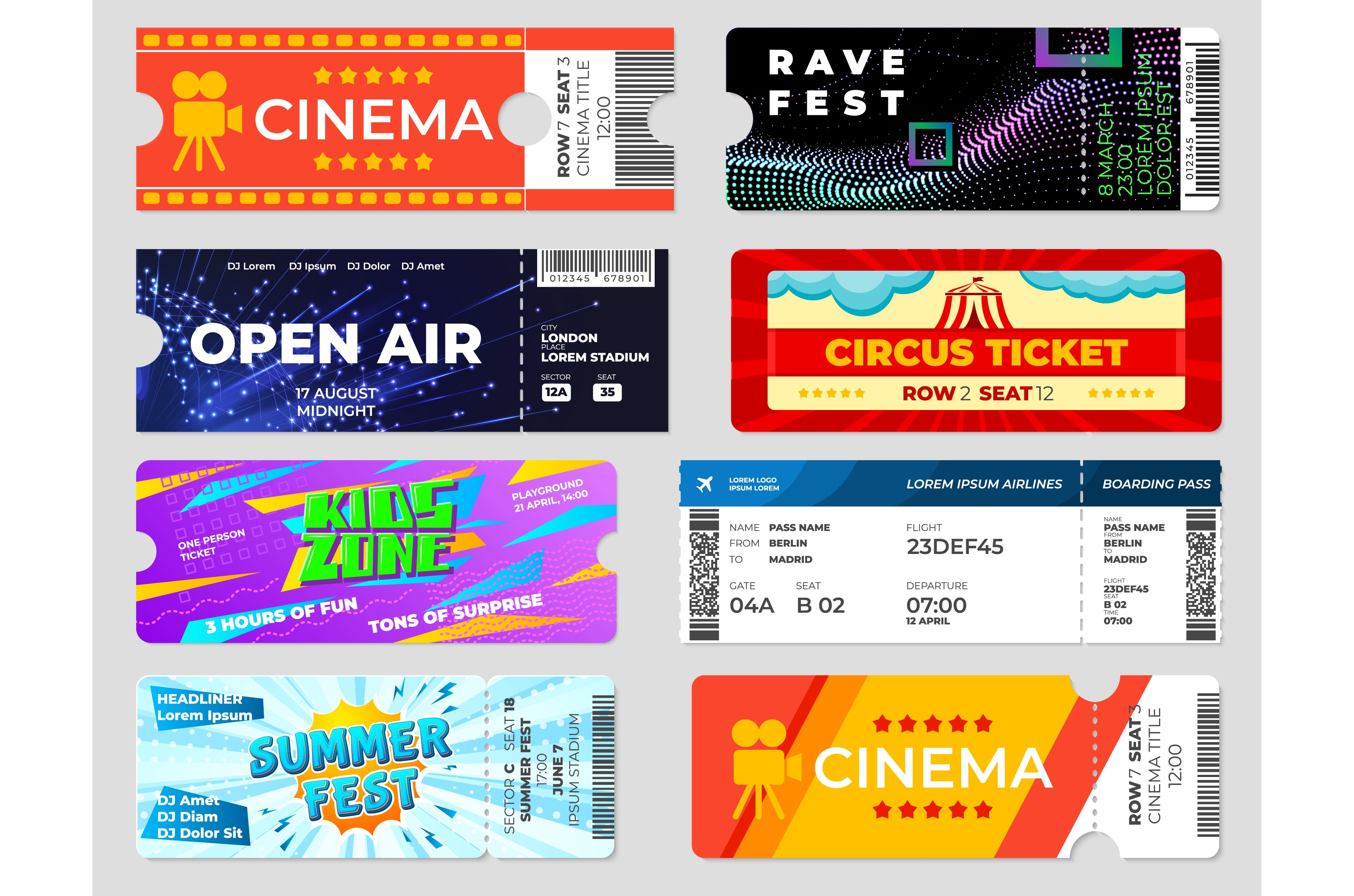 Entertainment Tickets Concert by Valerie Bodnar  Creative Market