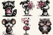Watercolor Valentine Animals Clipart, an Illustration by DreamCafeArt (Thumbnail 4 of 6)