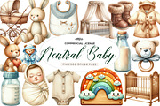 Neutral Baby Watercolor Clipart, an Illustration by CreationArt (Thumbnail 1 of 5)