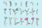Floral Vector Elements Set + Pattern, an Illustration by OkPen (Thumbnail 4 of 6)