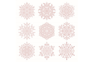 Set of Snowflakes, a Decorative Illustration by FineArtStudio