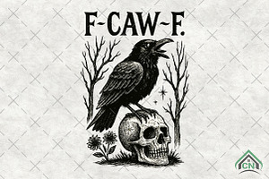 F-Caw-F PNG, Funny Raven Design, an Illustration by Craft Nest