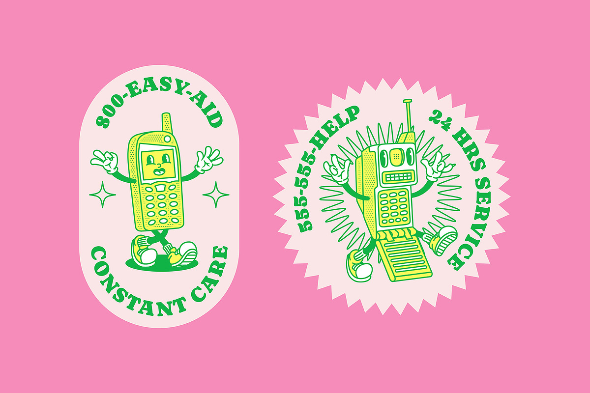 Retro Cartoon Call Center Badges, a Graphic by The Isian (Photo 4 of 5)