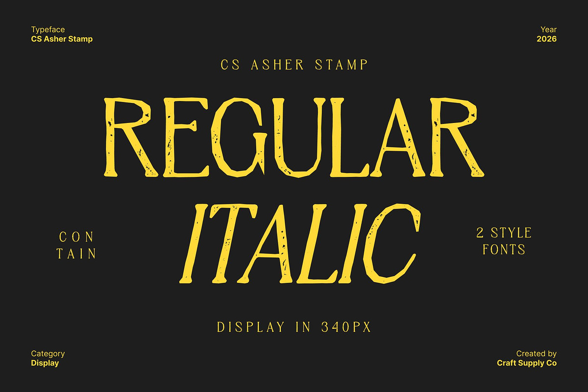 CS Asher Stamp, a Serif Font by Craft Supply Co. (Photo 3 of 8)