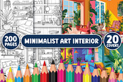 Minimalist Art Interior Color Pages, an Illustration by BrightMart (Thumbnail 1 of 3)